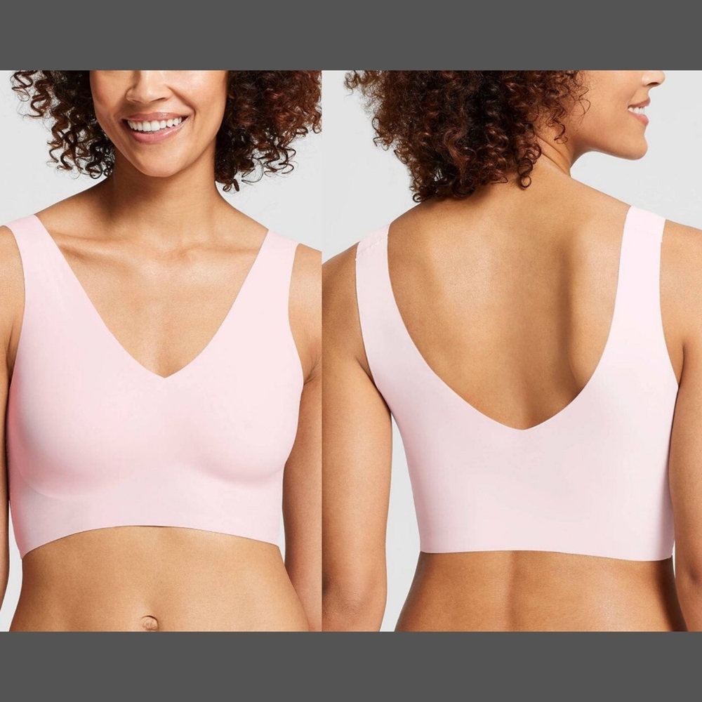 NEW $49 True‎ & Co Padded True Body Wireless Bra in SELBK Pink [SZ Small ]